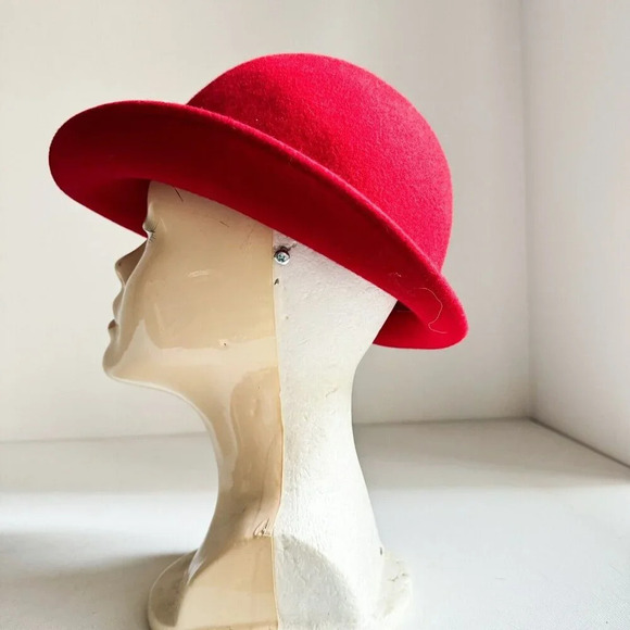 Vintage Lancaster Wool Felt Ladies Red Fedora L main image 7